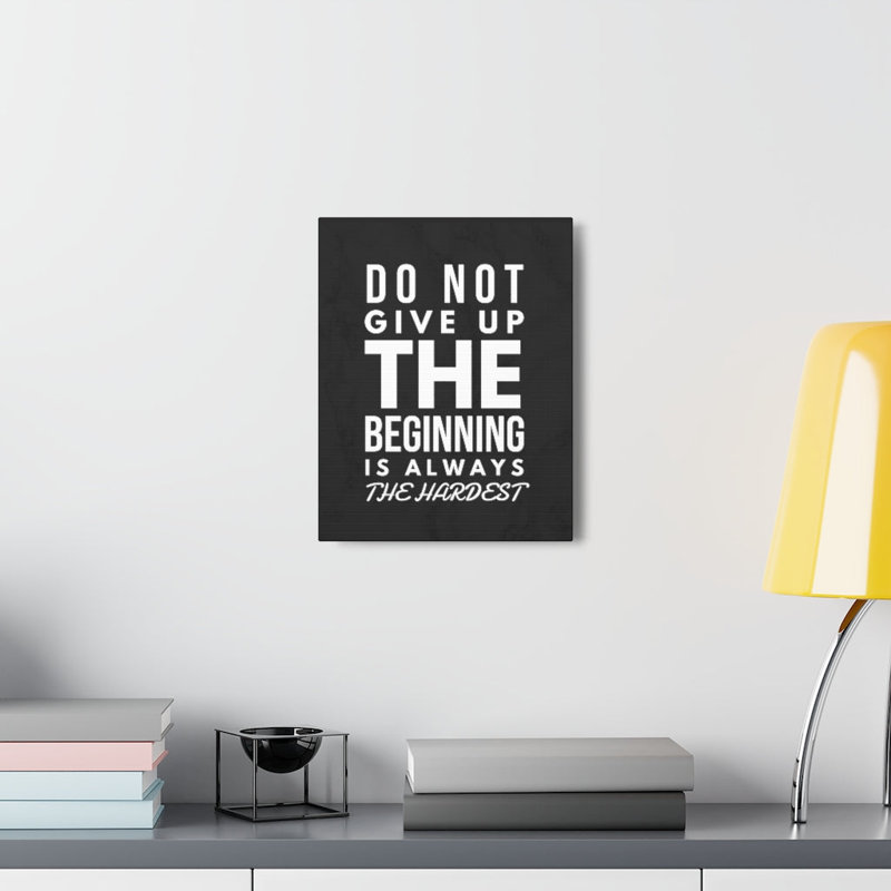 Art textuel sur toile "commence", H 20 po x l 16 po x P 1,25 po