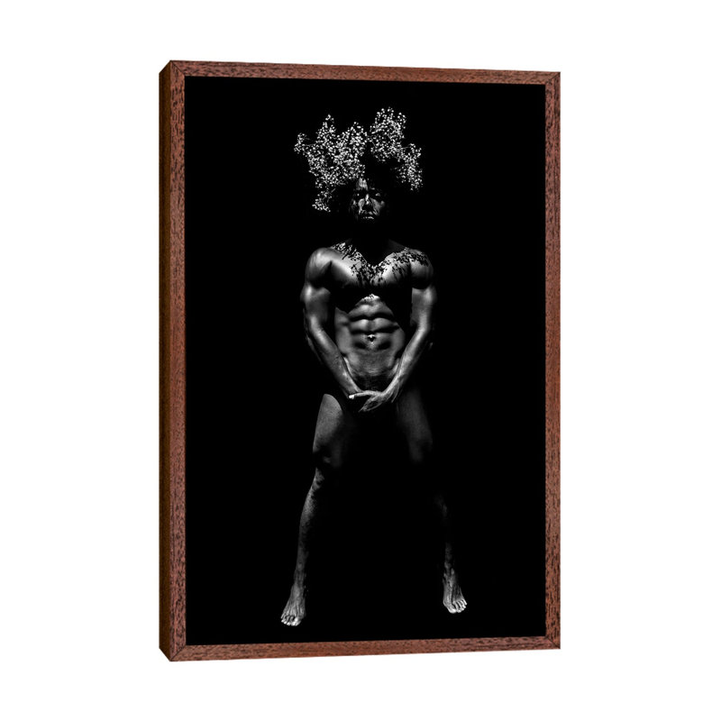 Flower Crown by Gregory Prescott - Print on Canvas, 66.04 cm H x 45.72 cm W, Classic Brown Wood Framed
