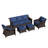 5-Seater Outdoor Conversation Set with Cushions-1855200289