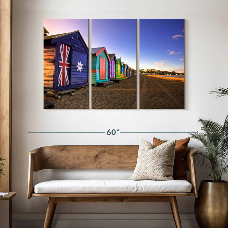 Lilie huttes de plage multicolores Brighton, H 32 po x l 50 po