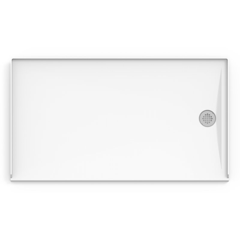 60" W x 34" D Single Threshold Shower Base, Right