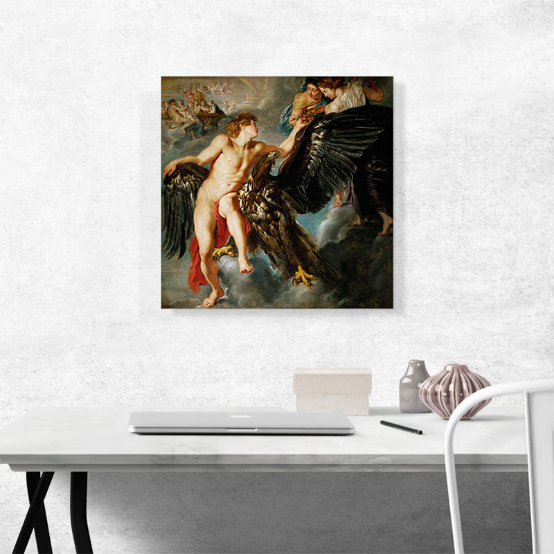 «The Abduction of Ganymede 1612» par Peter Paul Rubens, reproduction d'art sur toile tendue, H 18 po x l 18 po x P 0,75 po
