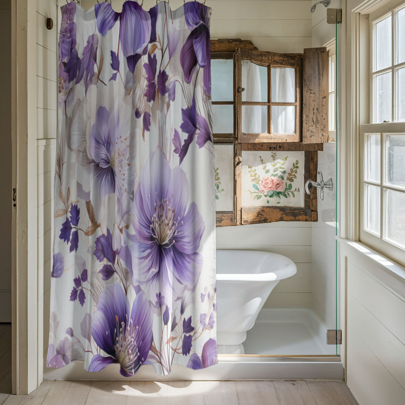 Violet Grace - Premium Shower Curtain, 74"H x 71"W