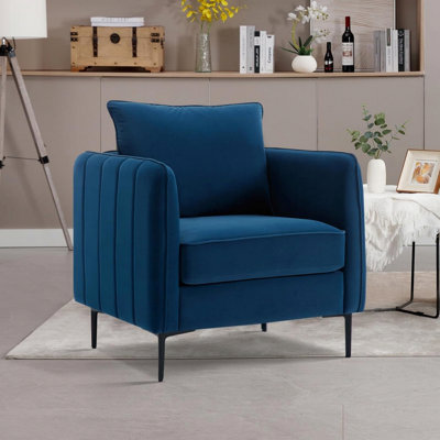 Chaise d'appoint pour le salon, chaise simple, fauteuil avec pieds en métal pour la chambre à coucher, bureau