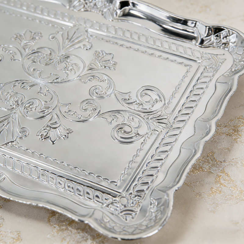 Ensemble de 6 assiettes en plastique, Argent argent