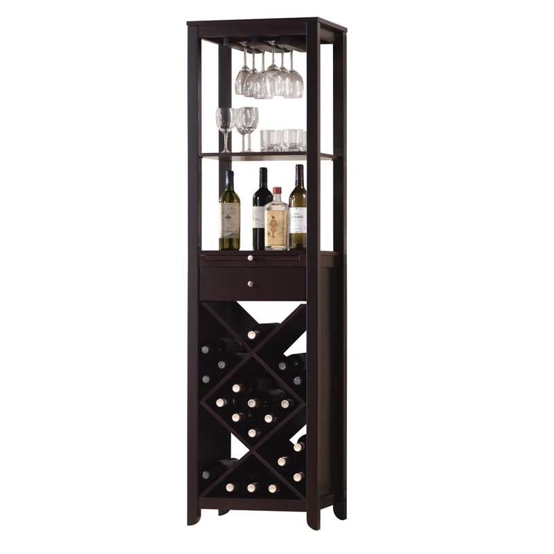 Casey 1-Drawer Wine Cabinet in Wenge