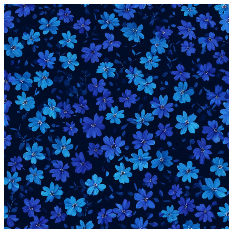 Fleurs édredon floral édredon scandinave, Édredon simple, Bleu foncé, fleurs
