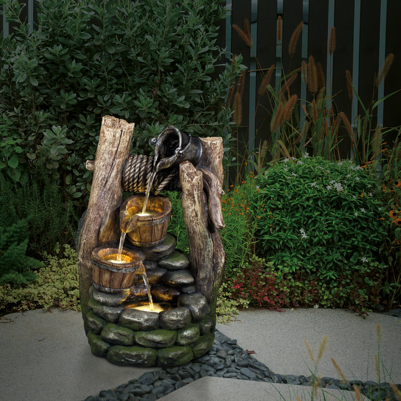 Weather Resistant Floor Fountain with Light