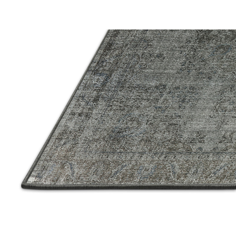 Tapis oriental gris / bleu Shena, Rectangle 2 pi x 3 pi
