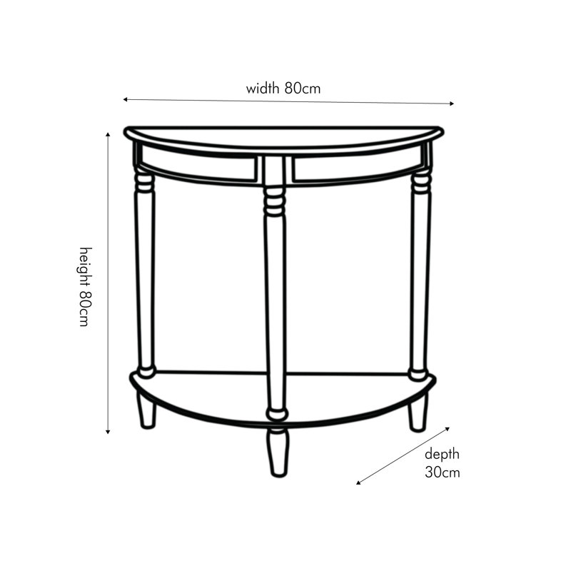 Callum 80cm Solid Wood Console Table, White