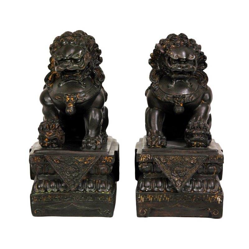 2 Piece Foo Dog Figurine Set