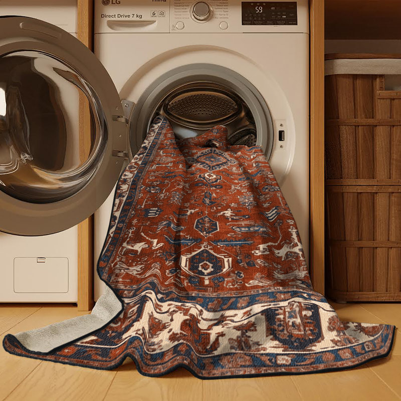 Tapis brun lavable à la machine