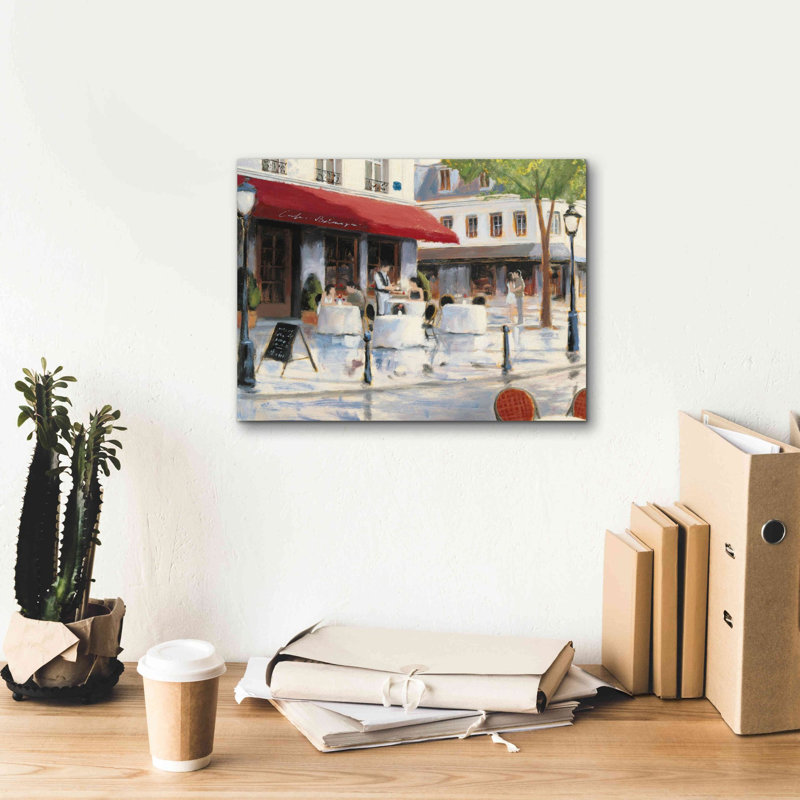 «Yosalin Relaxing At The Cafe I on Canvas» par James Wiens, reproduction, H 12 po x l 16 po x P 0,75 po