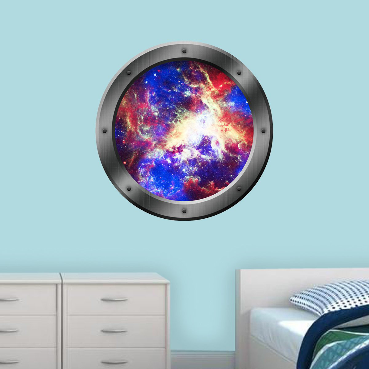 Zoomie Kids Stecker Universe Porthole Outer Space Window Wall Decal ...