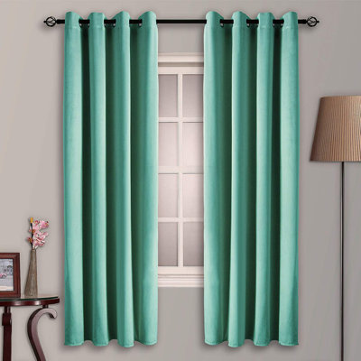 Abbie Home Velvet Noise Reducing Blackout Grommet Curtain Panels for Bedroom & Living Room