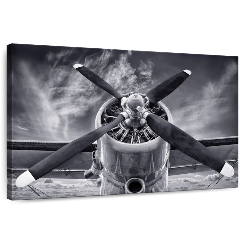 Mehar Four Blade Propeller Monochrome, 8" H x 12" W