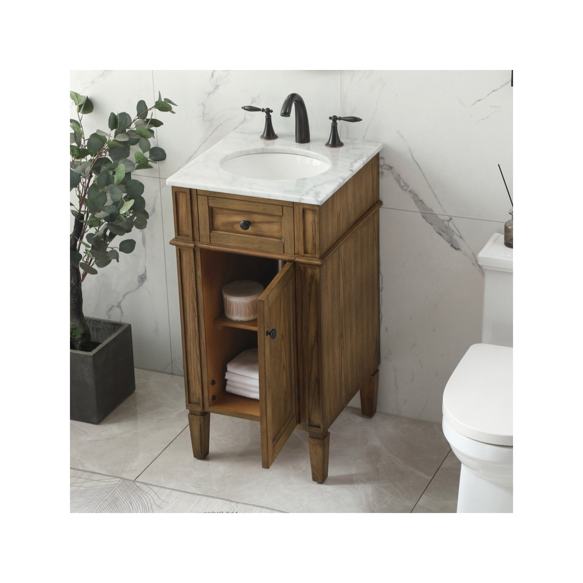 Rivers 18'' Single Bathroom Vanity, Driftwood
