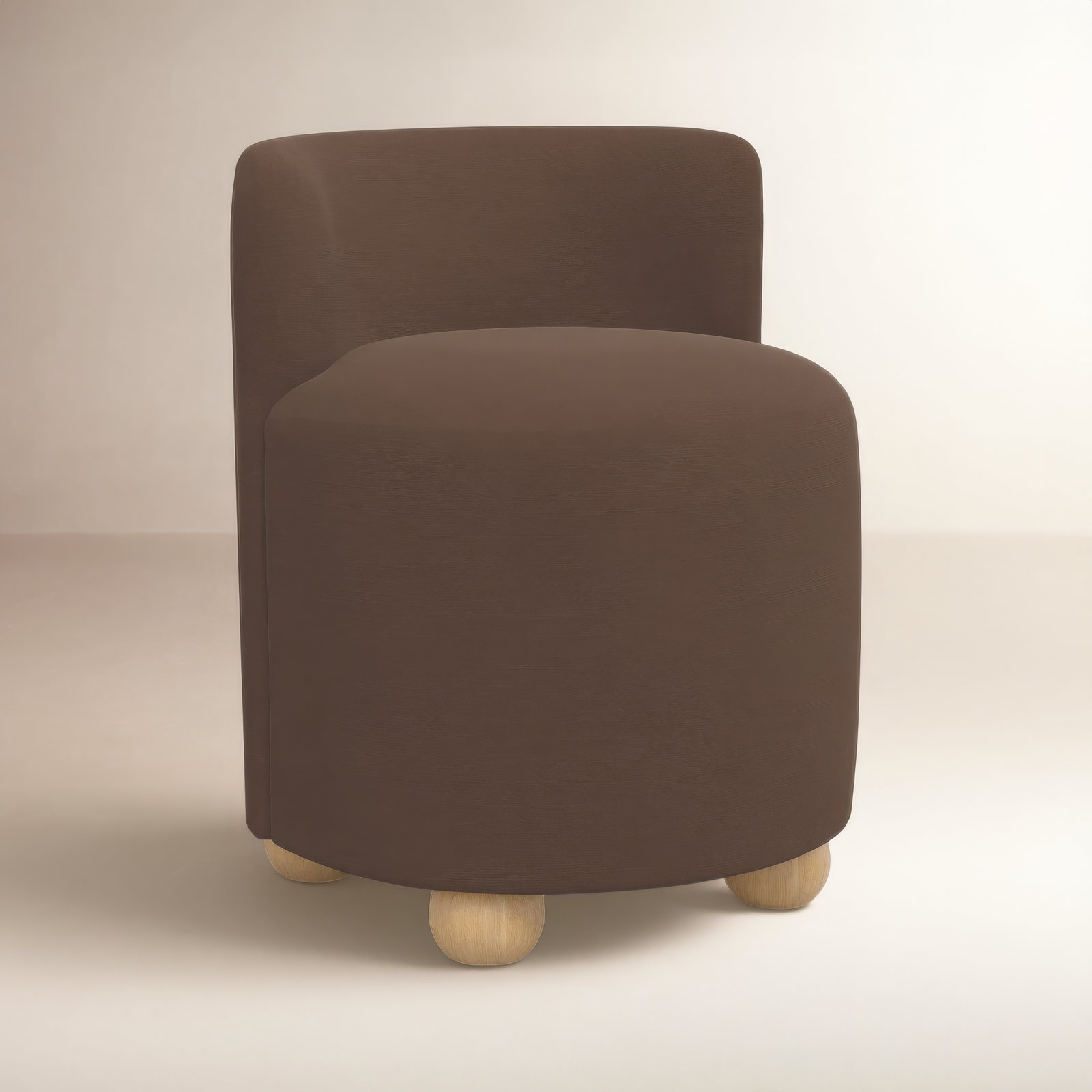 Bee Vanity Stool, Classic Chocolate Linen