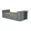 Lit plateforme gris multifonctionnel en bois avec bureau de bout de lit, tablette de rangement, lit gigogne intégré et 3 tiroirs-1808642956