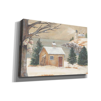 «Breakwater Bay Winter Light» par Pam Britton, reproduction d'art sur toile tendue
