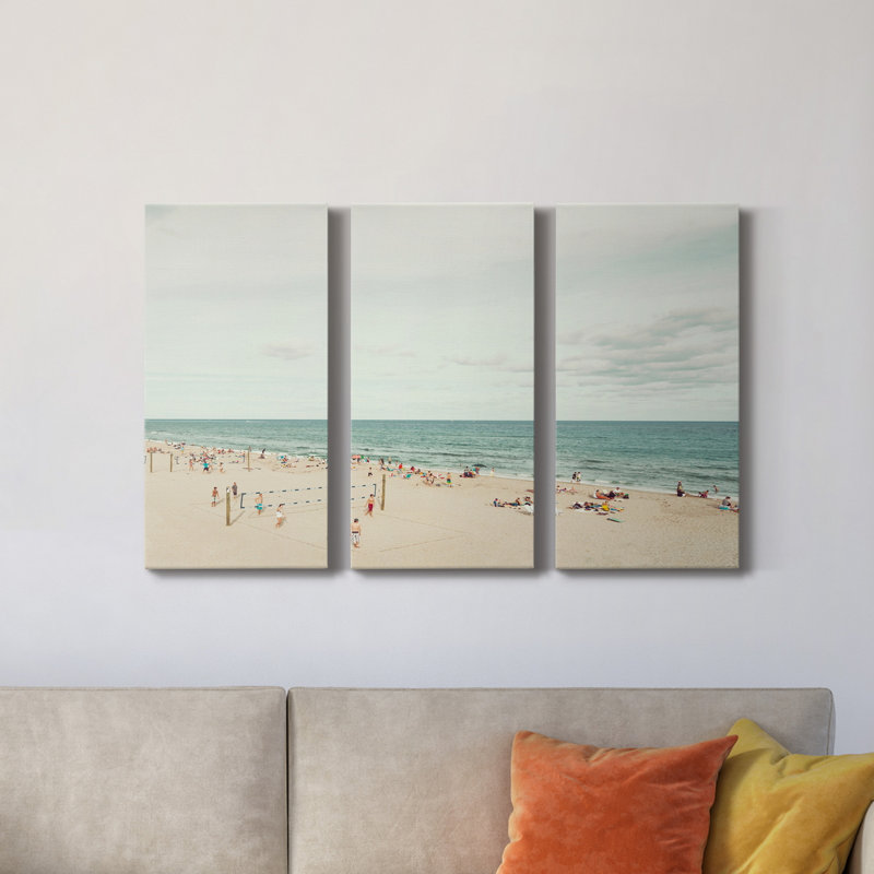Deerfield Beach - peinture sur toile tendue 3 pièces, H 60 po x l 120 po x P 1 po
