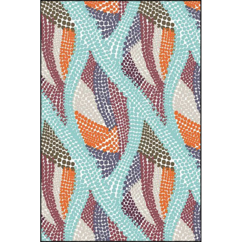 Tapis décoratif lavable à motifs mixtes de couleurs modernes, Rectangle 3 pi 4 po x 6 pi 7 po