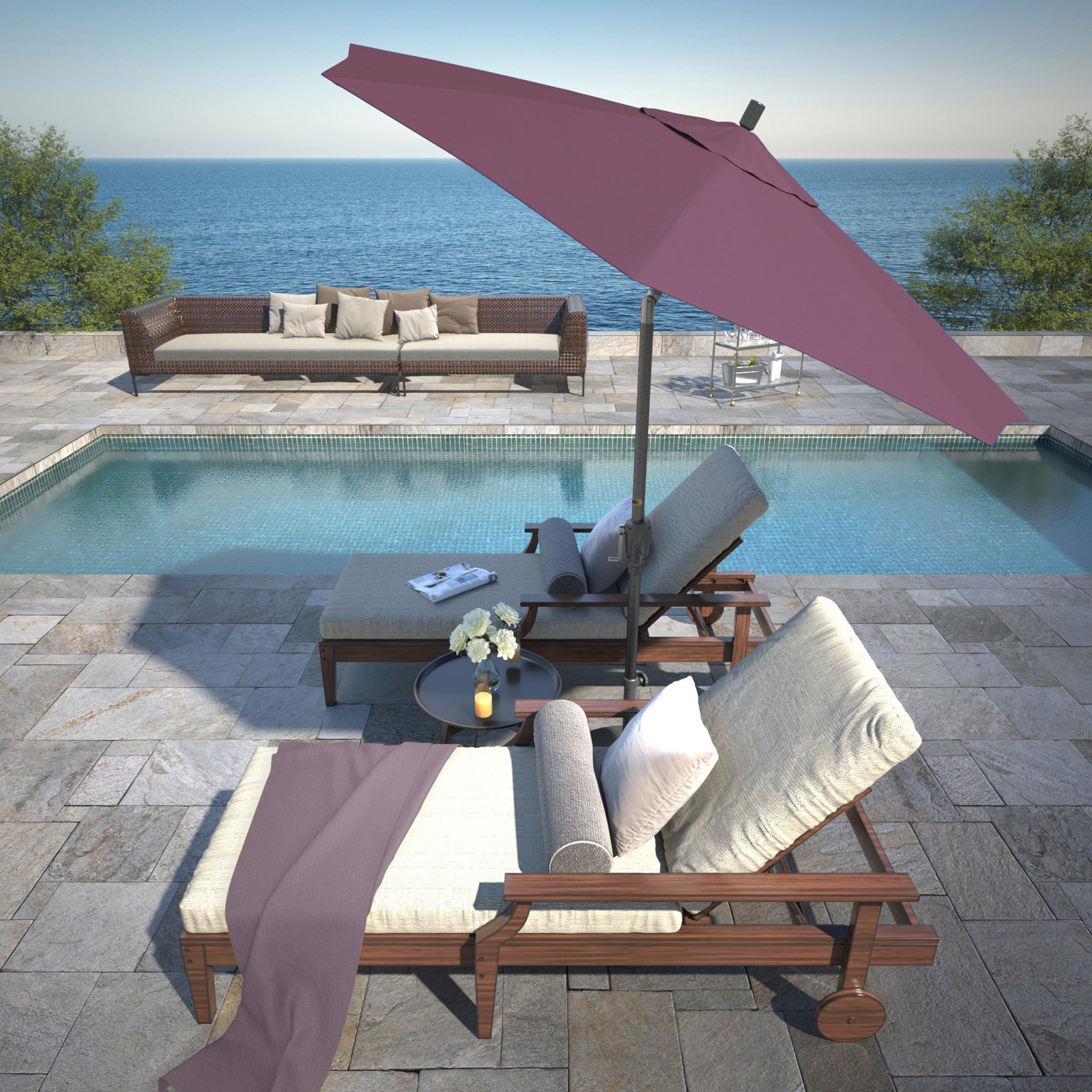 Lexia 90'' Sunbrella® Outdoor Umbrella, Iris Sunbrella®
