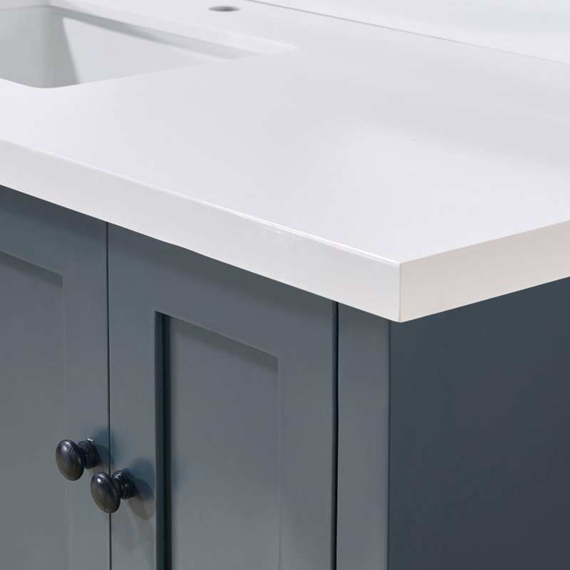 61'' Snow White Ceramic Bathroom Vanity Top with Sink