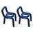 Blue Solid back side Chair(Set of 2)
