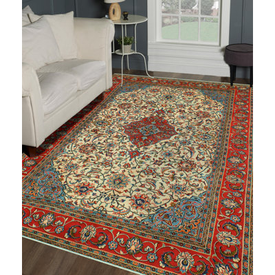 Khusbu Distressed Alvah Ivory Rug