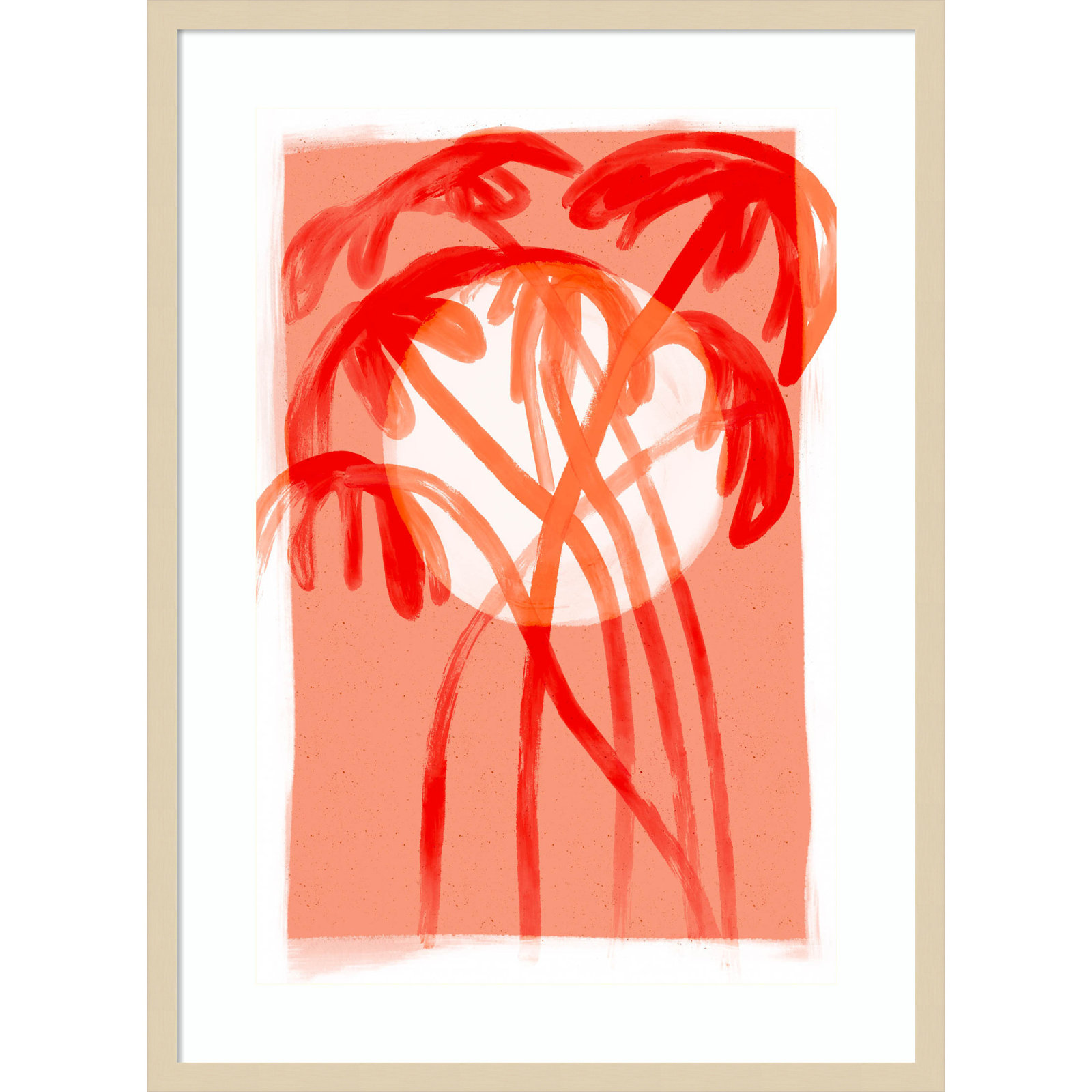Galya "Palms at Sunset" Print by Treechild, Brown, 33" H x 24" W