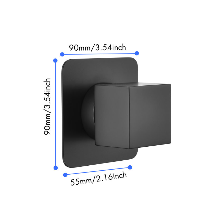 Master Shower Valve Control - 3/4" Metal Valve, Brass Adjustable Handle, Matt Black Finish, Corrosion & Rust , 3.6 In X 2.16 Volume Control, Simple Installation
