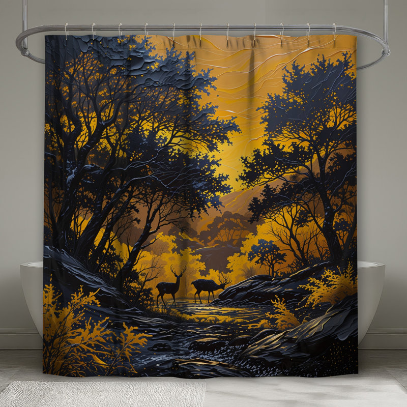 Rideaux de douche Yellow Sunset, L 70 po x H 72 po