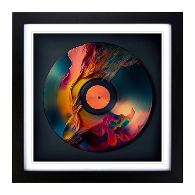 Vinyl Record Impressionism - Single Picture Frame Print on Wood