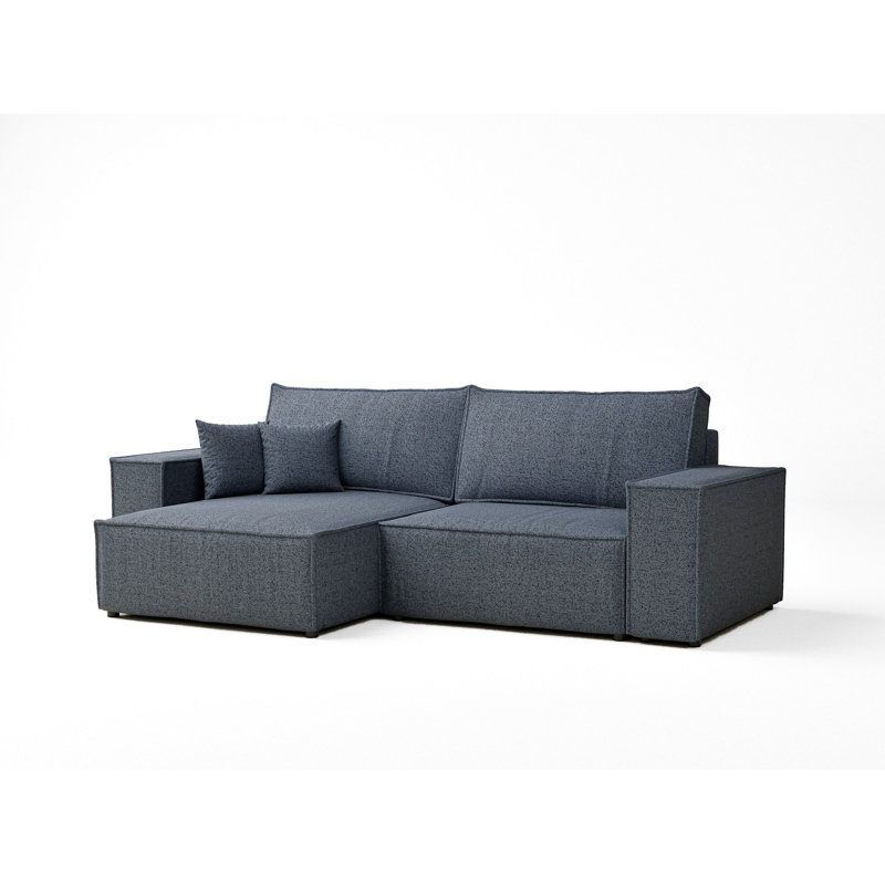 3 Seater Corner Sofa, Blue, Left Hand Facing