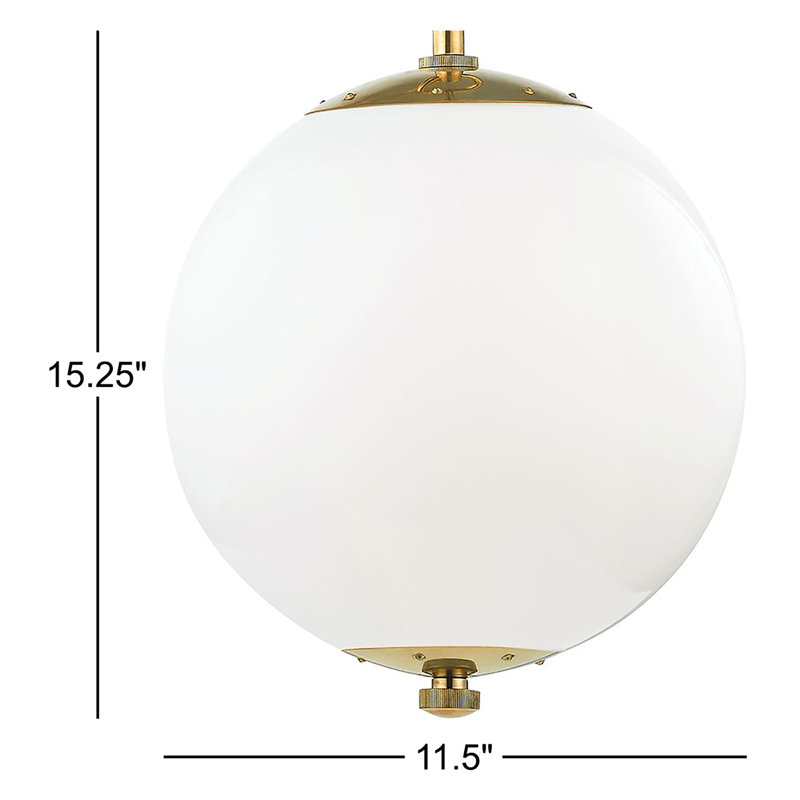 Sphere No.1 Pendant by Mark D. Sikes, Aged Brass, 15.25" H x 11.5" W x 11.5" D