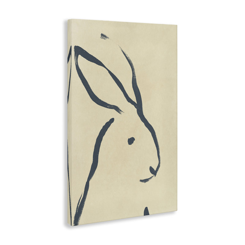 «Minimal Rabbit Doodle», art mural sur toile par June Erica Vess, H 36 po x l 24 po