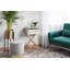 Perry Glass Top Cross Legs End Table