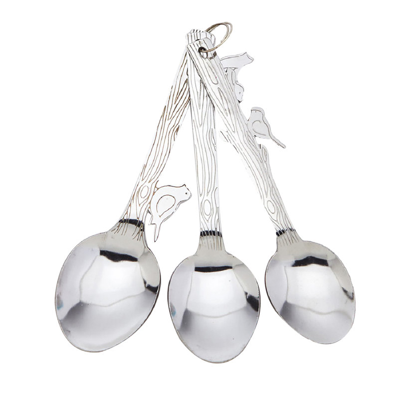 Cuillère à cuillère en métal avec oiseau