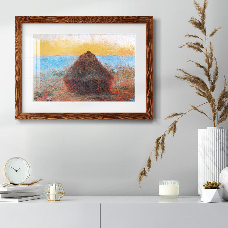 " Grainstack, 1891 01 " Painting Print, 26" H x 38" W x 1.5" D, Maple