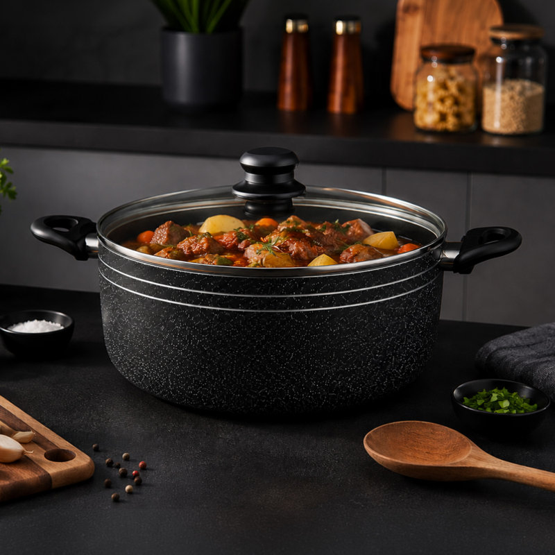 ROYALFORD Non-Stick Aluminum Round Dutch Oven, 4.5 L