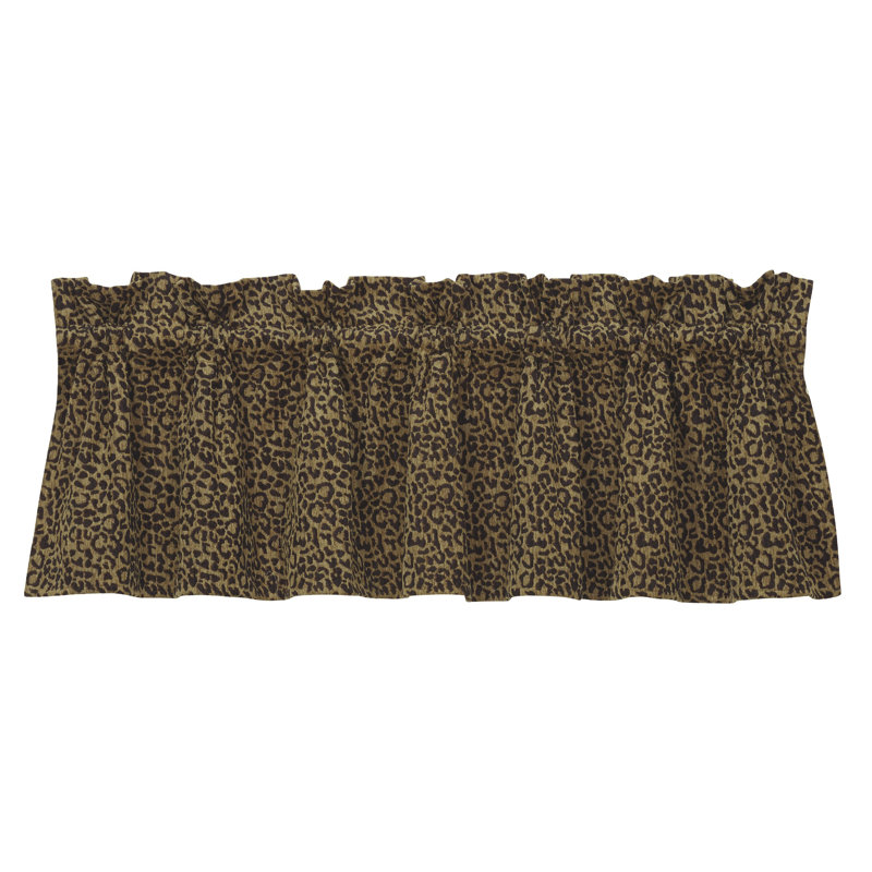 San Angelo Leopard Chenille Western Rustic Window Valance