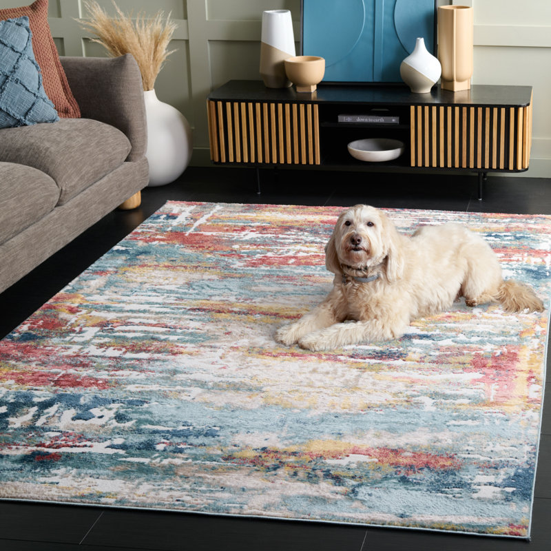 Postell Burgundy Area Rug, Rectangle 5'5" x 7'7"