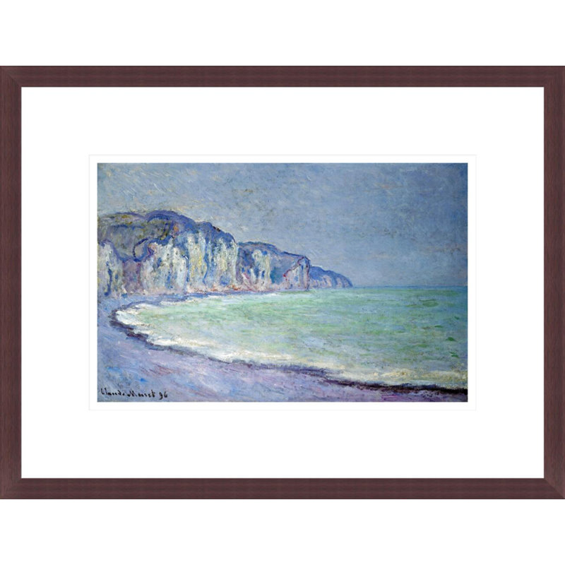 «Falaises à Pourville» par Claude Monet, impression giclée encadrée, H 12,85 po x l 16,75 po