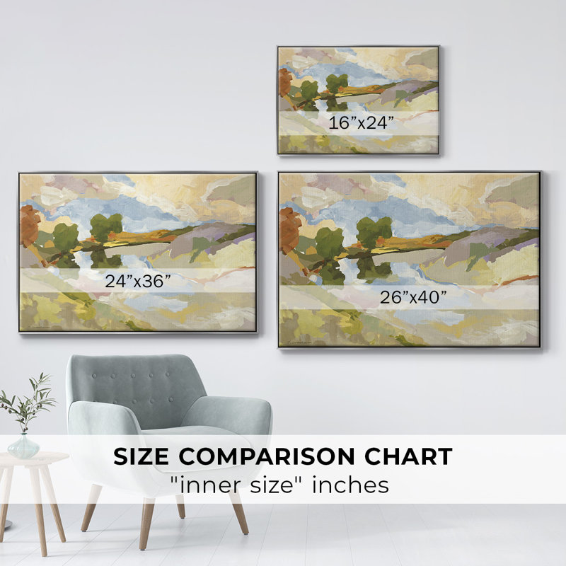 Uplands I, reproduction d'art sur toile, H 17 po x l 25 po x P 2 po, Argent