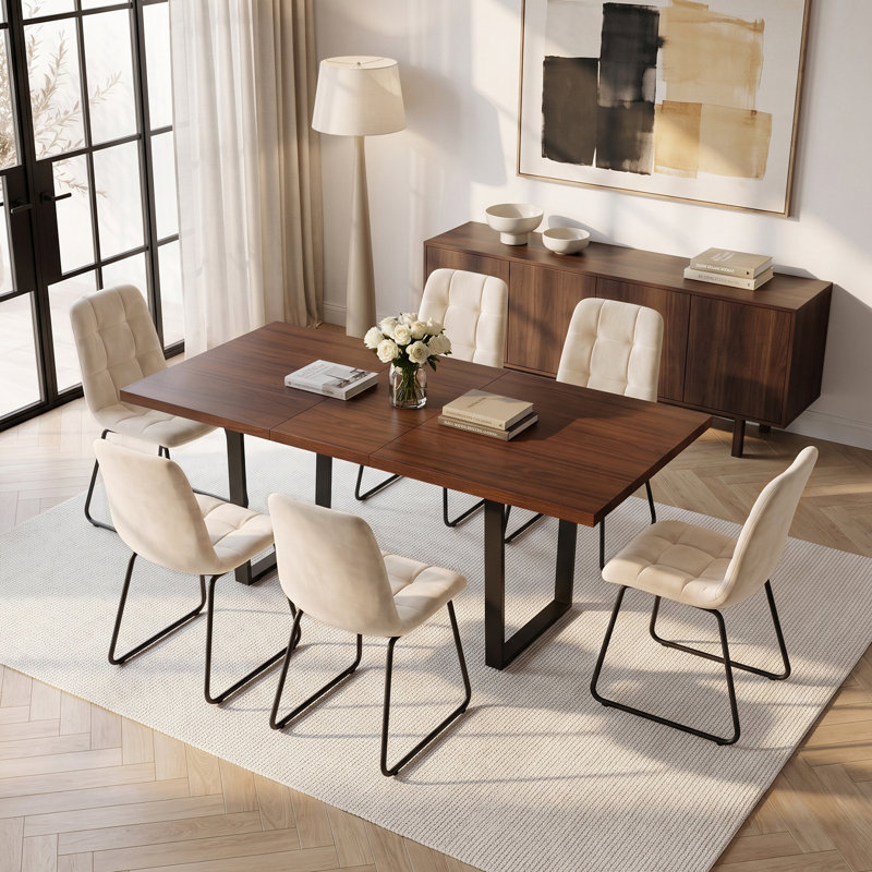 6 -Person Drop Leaf Dining Set, Black