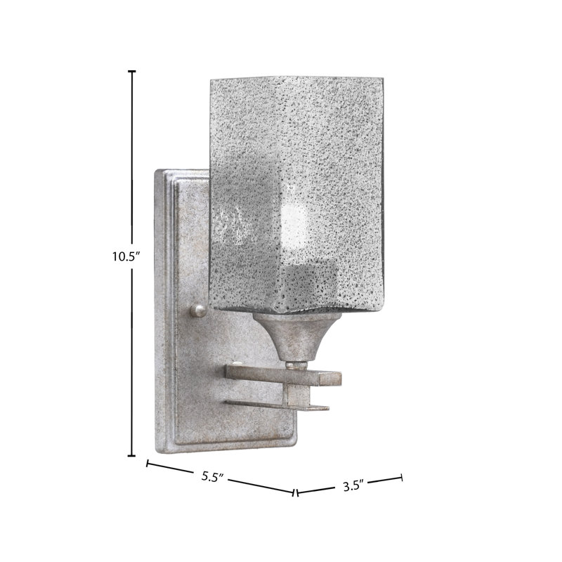 Uptowne Wall Sconce Shown In Aged Silver Finish With 3.5" Glass, Smoke