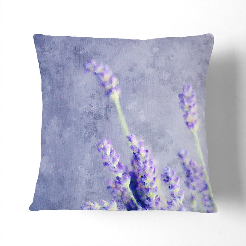 Pretty Lavender Cushion with Filling, 55cm H x 55cm W x 20cm D, Black