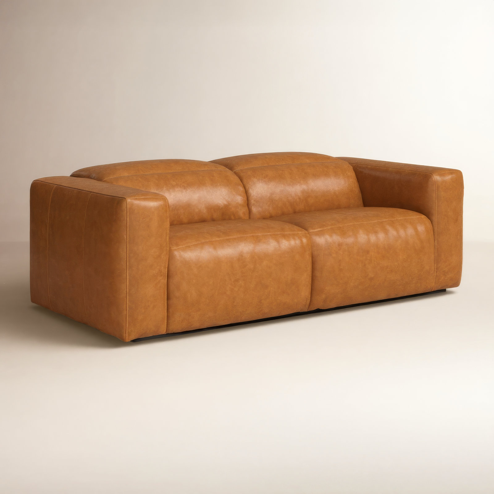 Amed 89'' Upholstered Sofa, Sonoma Butterscotch Top Grain Leather