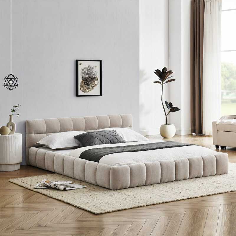 Structure de lit Chenille, Beige